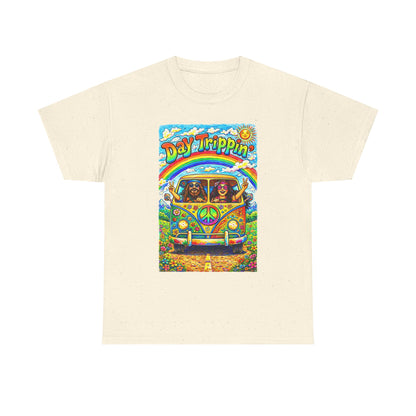Day Trippin VW Bus Tee | Hippie Van Peace Sign Rainbow Design