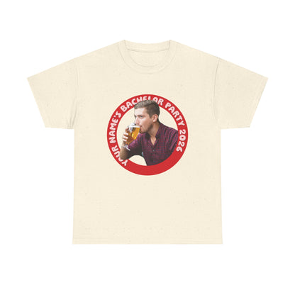 Bachelor Party Photo Tee | Custom Photo, Name & Year Circle