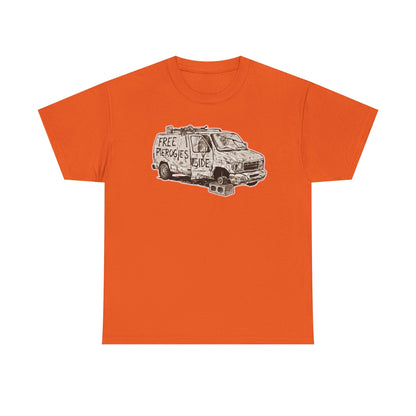 Free Pierogies Sketchy Van Funny Tee | Bad Food Truck Illustration T-Shirt