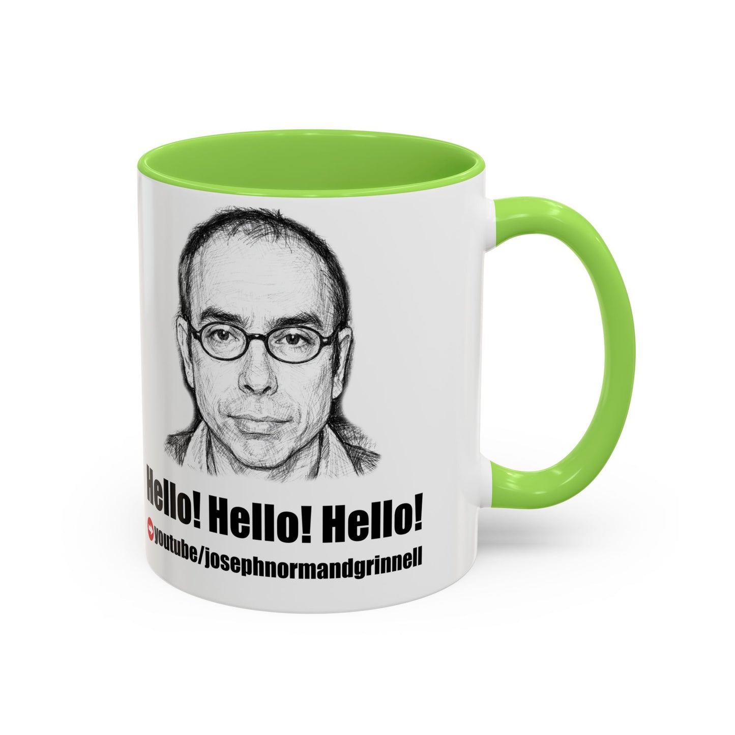Mug - 11oz, 15oz | Joe Grinnell | Hello! Hello! Hello! - Youtube link