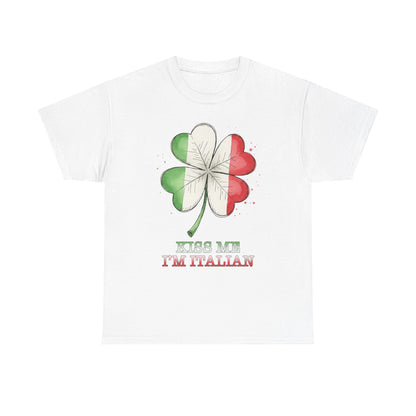 St. Patrick’s Day Kiss Me I'm Italian Shamrock T‑Shirt