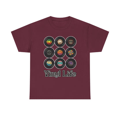 Vinyl Life record collection Tee | Retro vinyl records graphic T-Shirt