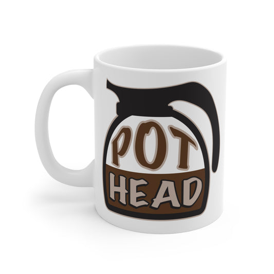 Pot Head Mug | Coffee Pot Illustration, Funny Caffeine Theme