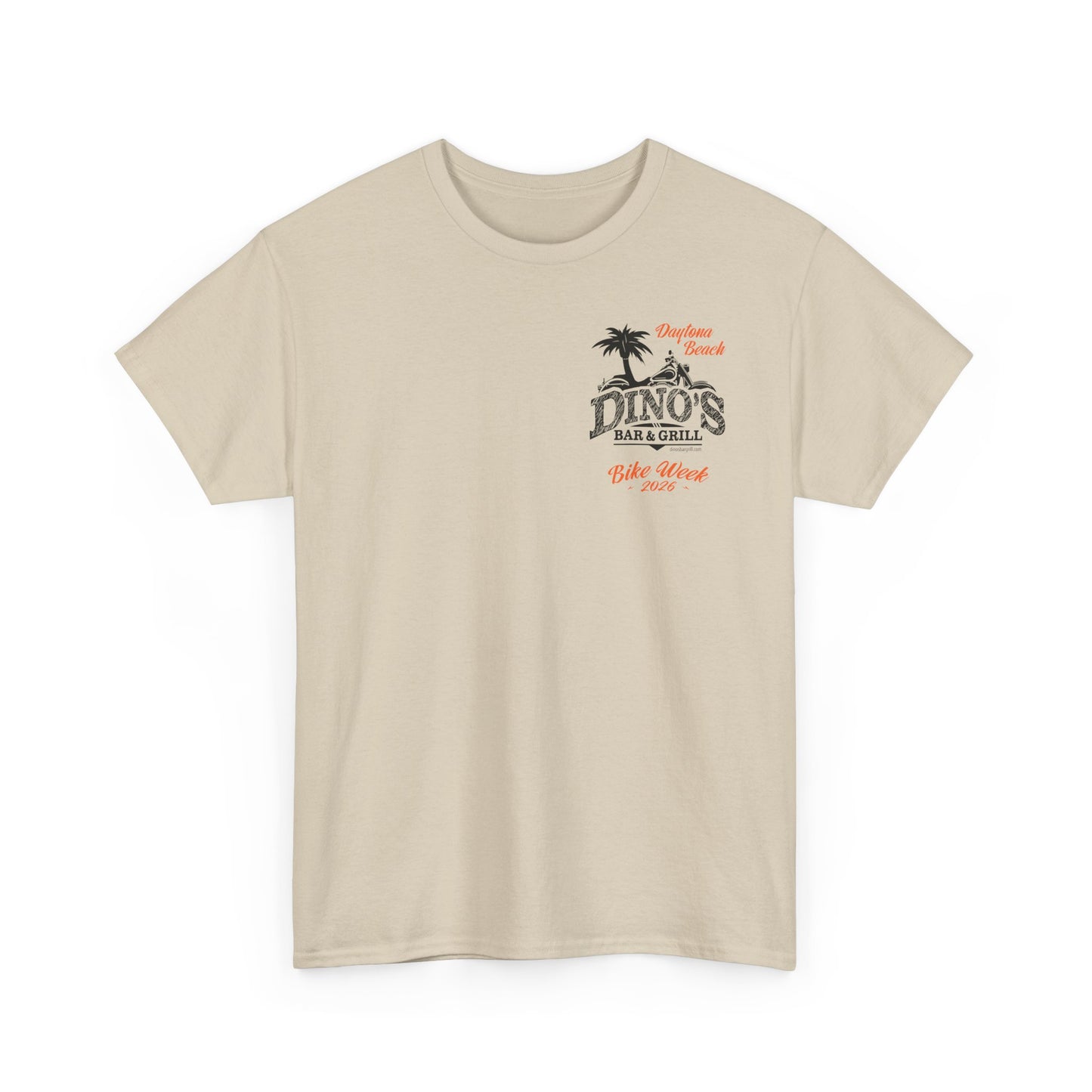 2-Sided T‑Shirt | Bike Week 2026 | Dino's Bar & Grill | Daytona Beach