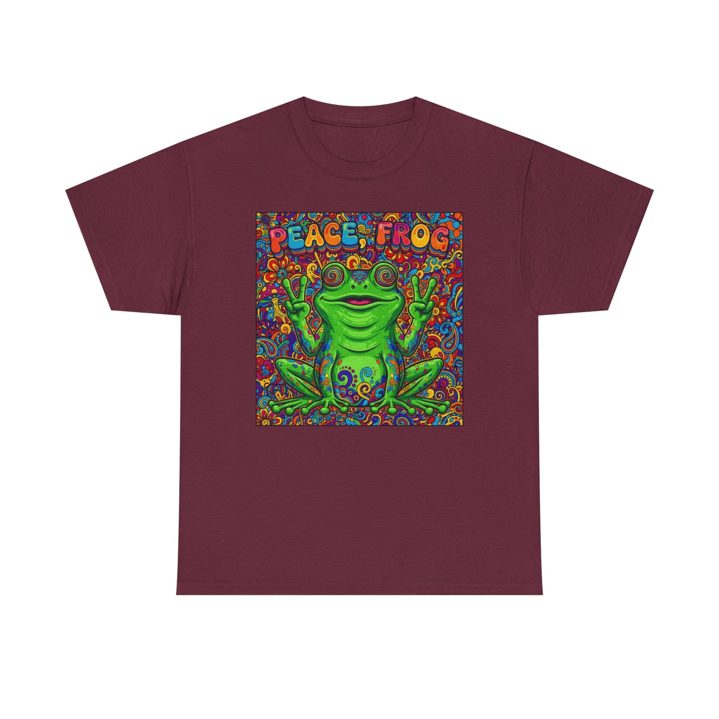 Peace Frog psychedelic frog tee | colorful hippie frog shirt