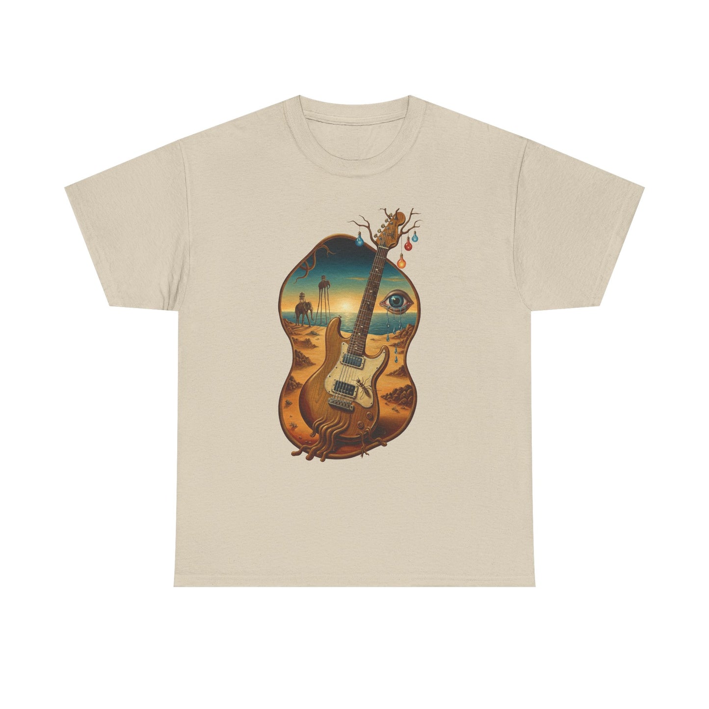 Surreal Desert Guitar Tee | Acoustic Guitar, Desert Landscape