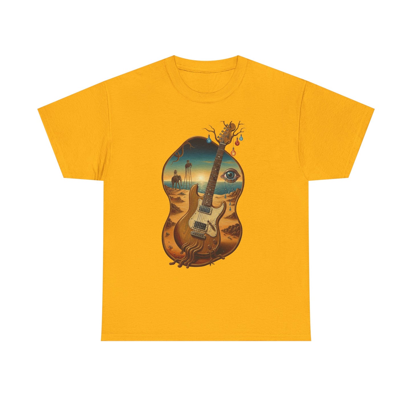 Surreal Desert Guitar Tee | Acoustic Guitar, Desert Landscape