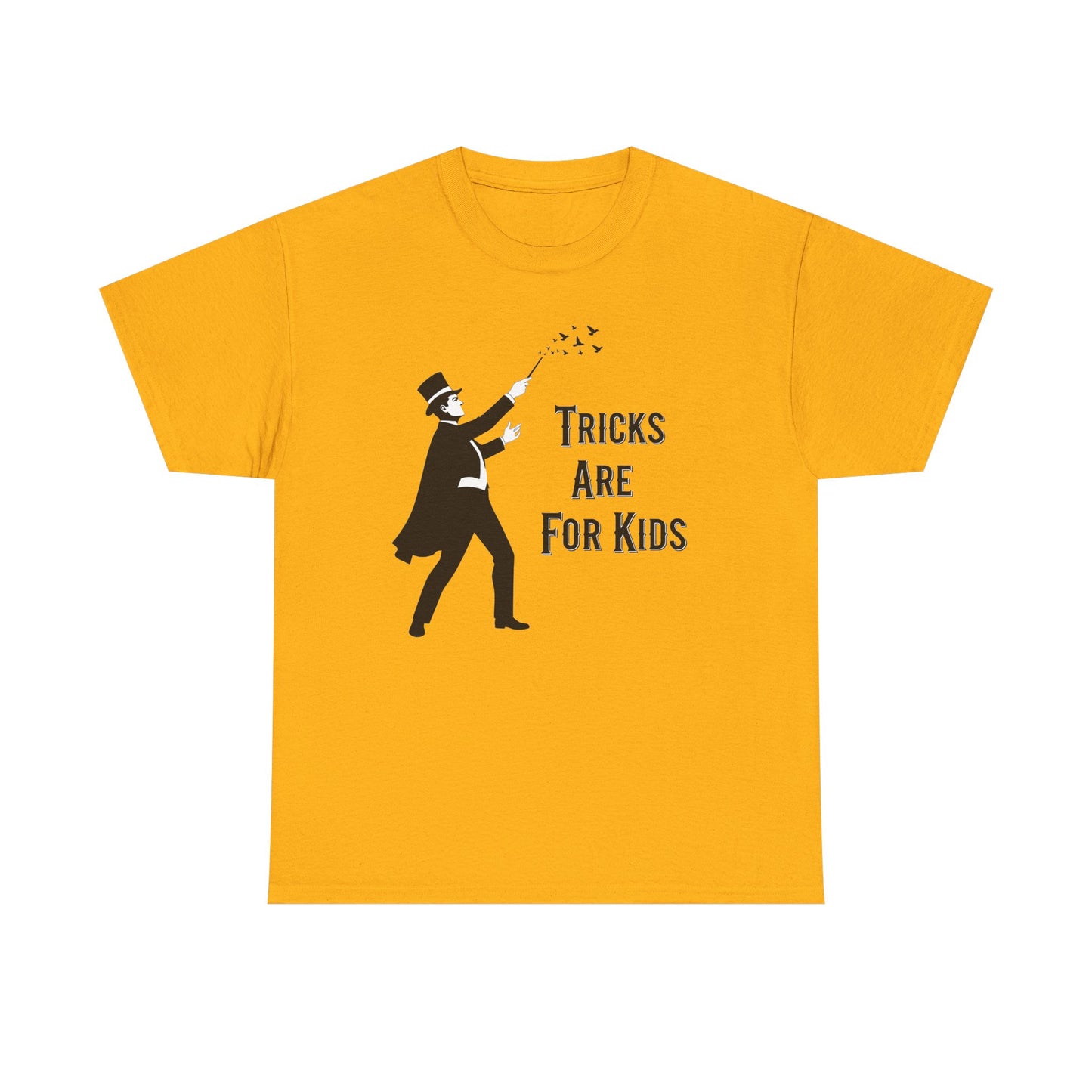 Vintage Magician Silhouette Tricks Are For Kids Tee | Magic Theme T-Shirt