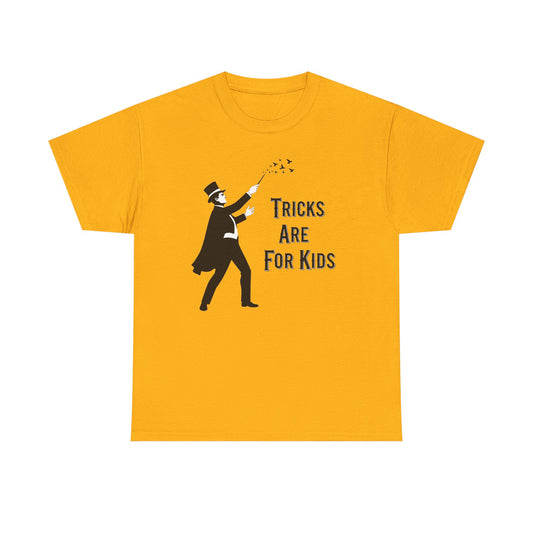 Vintage Magician Silhouette Tricks Are For Kids Tee | Magic Theme T-Shirt