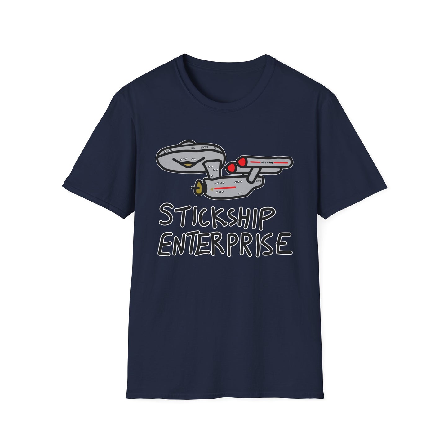 Stickship Enterprise T-Shirt | Space Ship Cartoon Tee