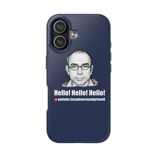 Cell Phone cases - iPhone & Samsung | Joe Grinnell | Hello! Hello! Hello! | Youtube link | Navy Blue