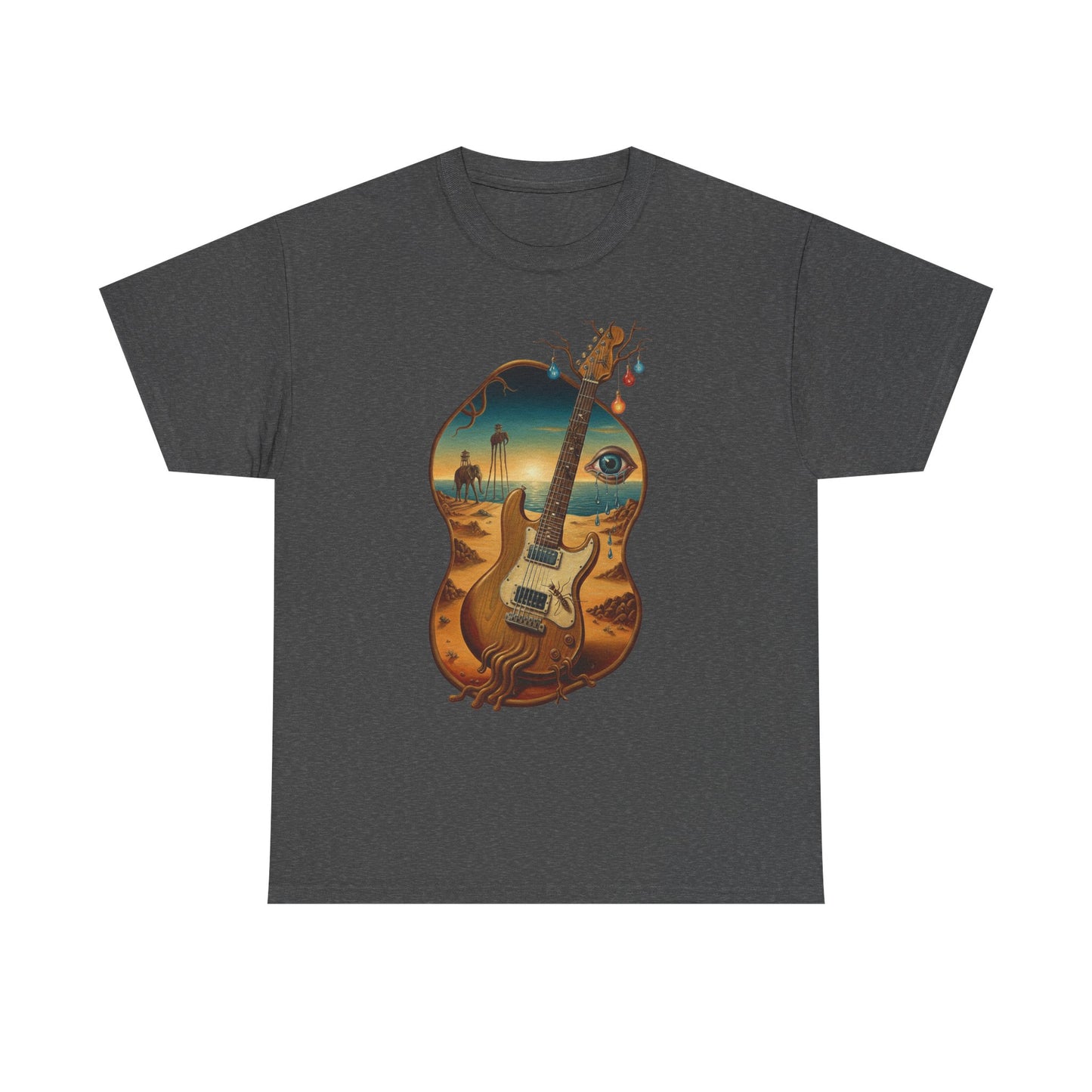 Surreal Desert Guitar Tee | Acoustic Guitar, Desert Landscape