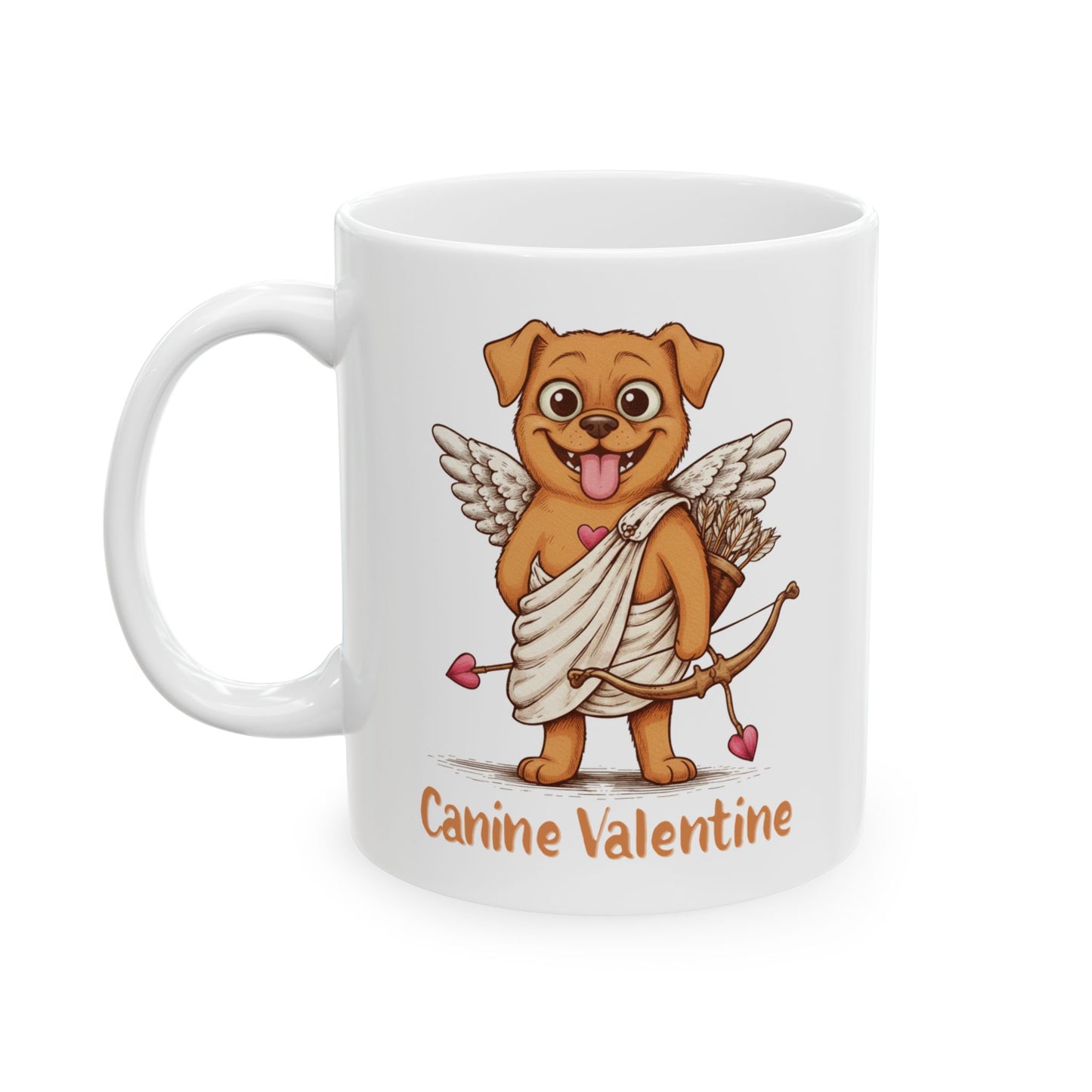 Valentines Day ! Funny Canine Valentine Mug | Happy Dog Cupid
