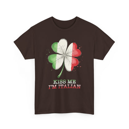St. Patrick’s Day Kiss Me I'm Italian Shamrock T‑Shirt
