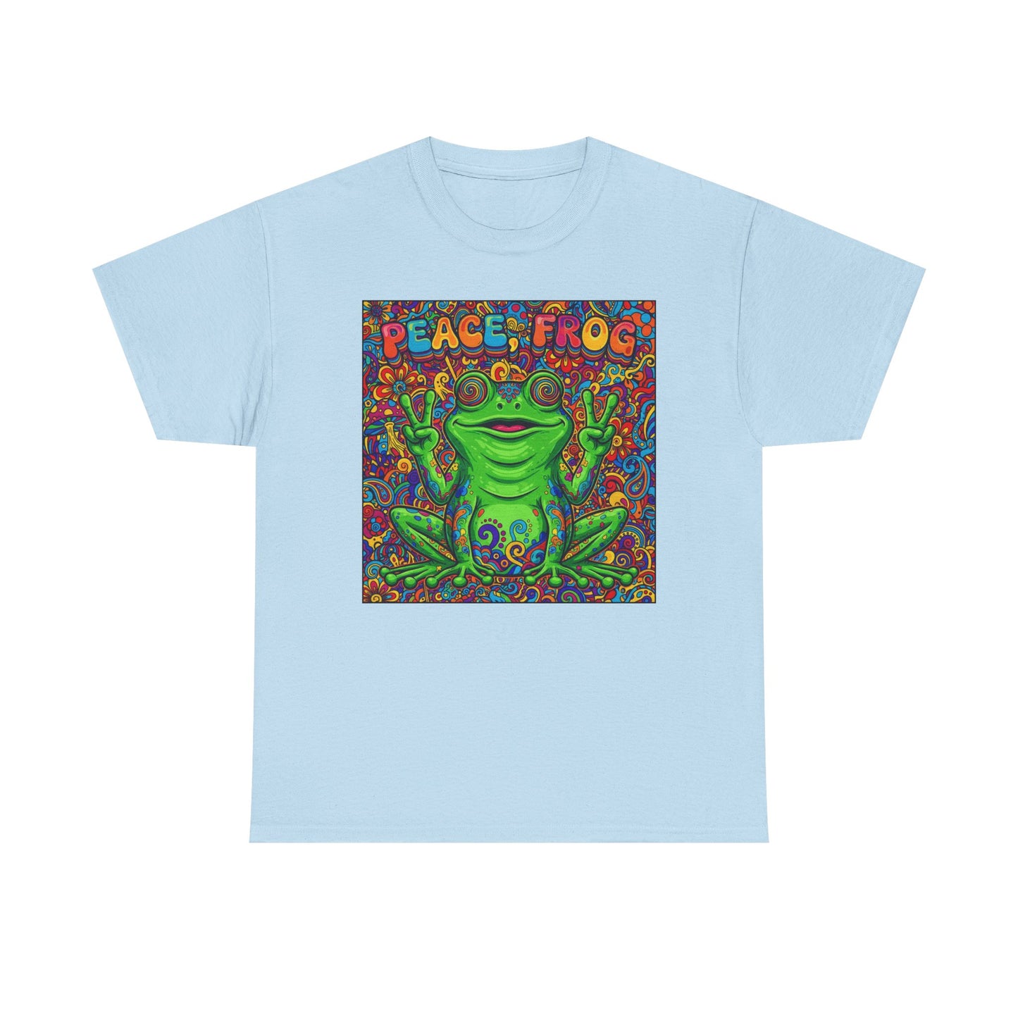 Peace Frog psychedelic frog tee | colorful hippie frog shirt
