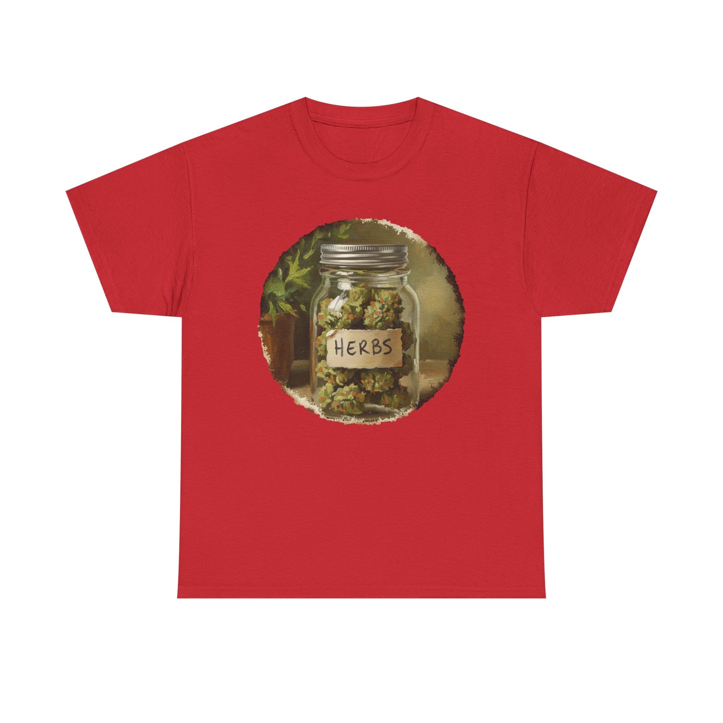 Marijuana Mason Jar Tee | Weed Herb Jar Illustration