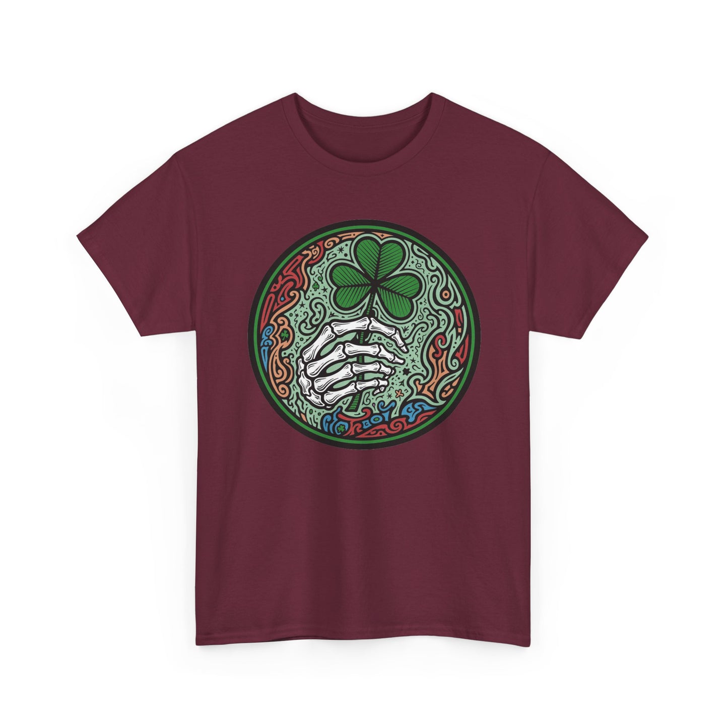 St. Patrick’s Day Skeleton Hand with Shamrock T‑Shirt