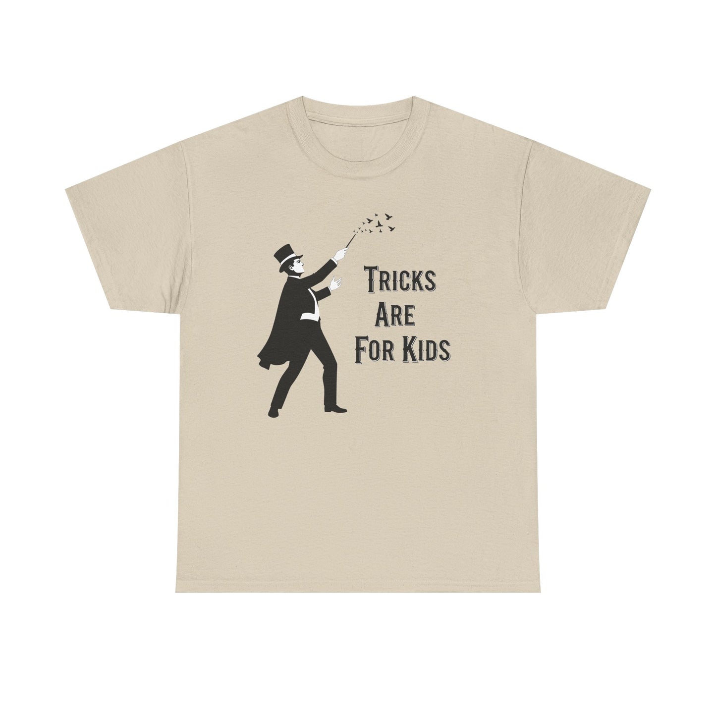 Vintage Magician Silhouette Tricks Are For Kids Tee | Magic Theme T-Shirt