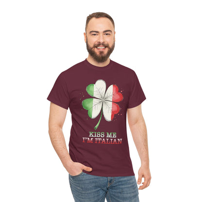 St. Patrick’s Day Kiss Me I'm Italian Shamrock T‑Shirt