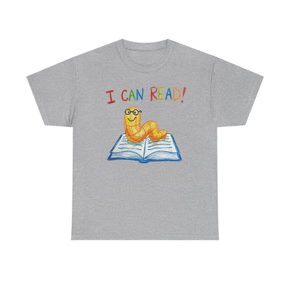 I Can Read Bookworm tee | Retro Reading Shirt