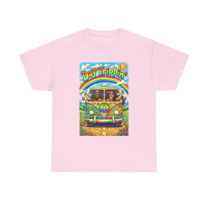 Day Trippin VW Bus Tee | Hippie Van Peace Sign Rainbow Design
