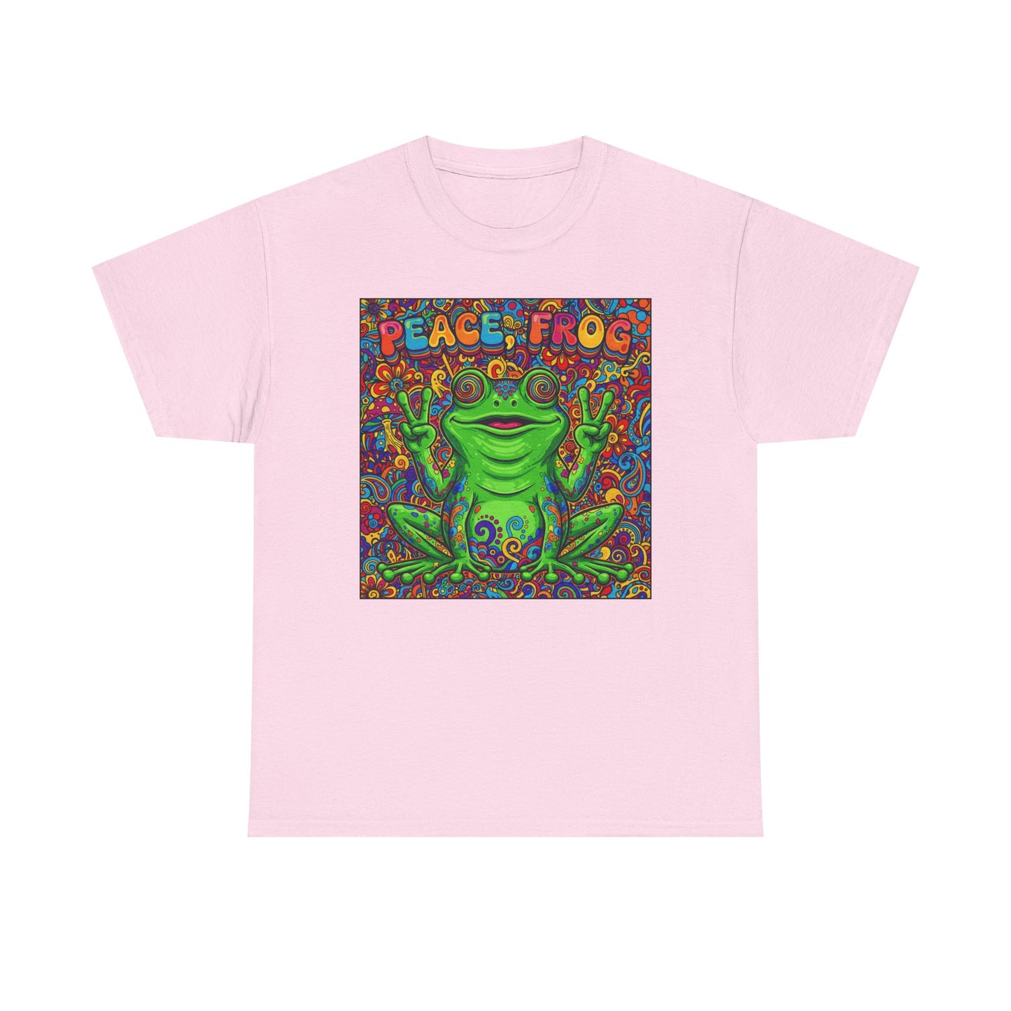 Peace Frog psychedelic frog tee | colorful hippie frog shirt