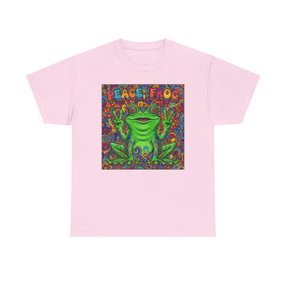 Peace Frog psychedelic frog tee | colorful hippie frog shirt