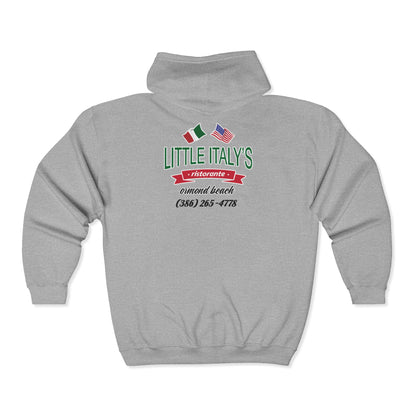Little Italy's Ristorante 2-Sided Zip Hoodie | Ormond Beach | Italian American Flag Logo