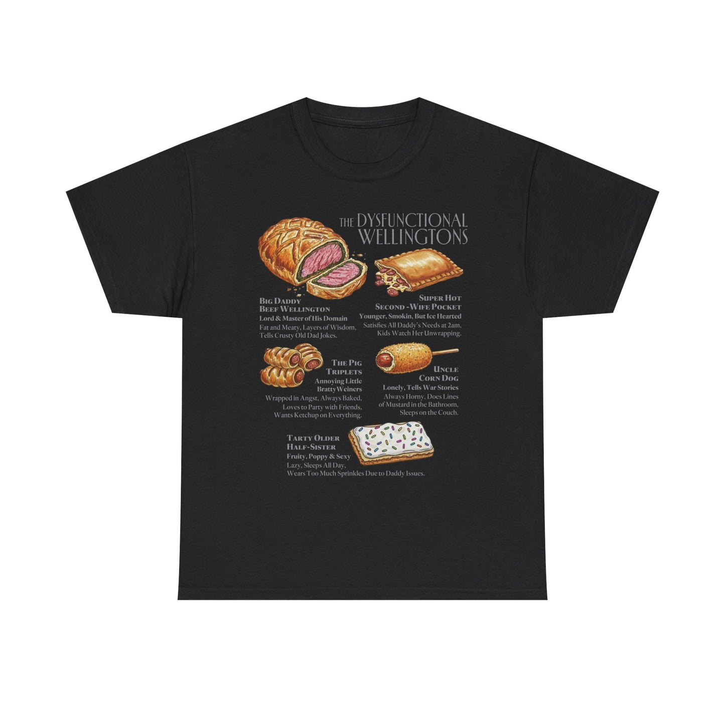 Beef Wellington Family Illustration Tee | Culinary Food T-Shirt