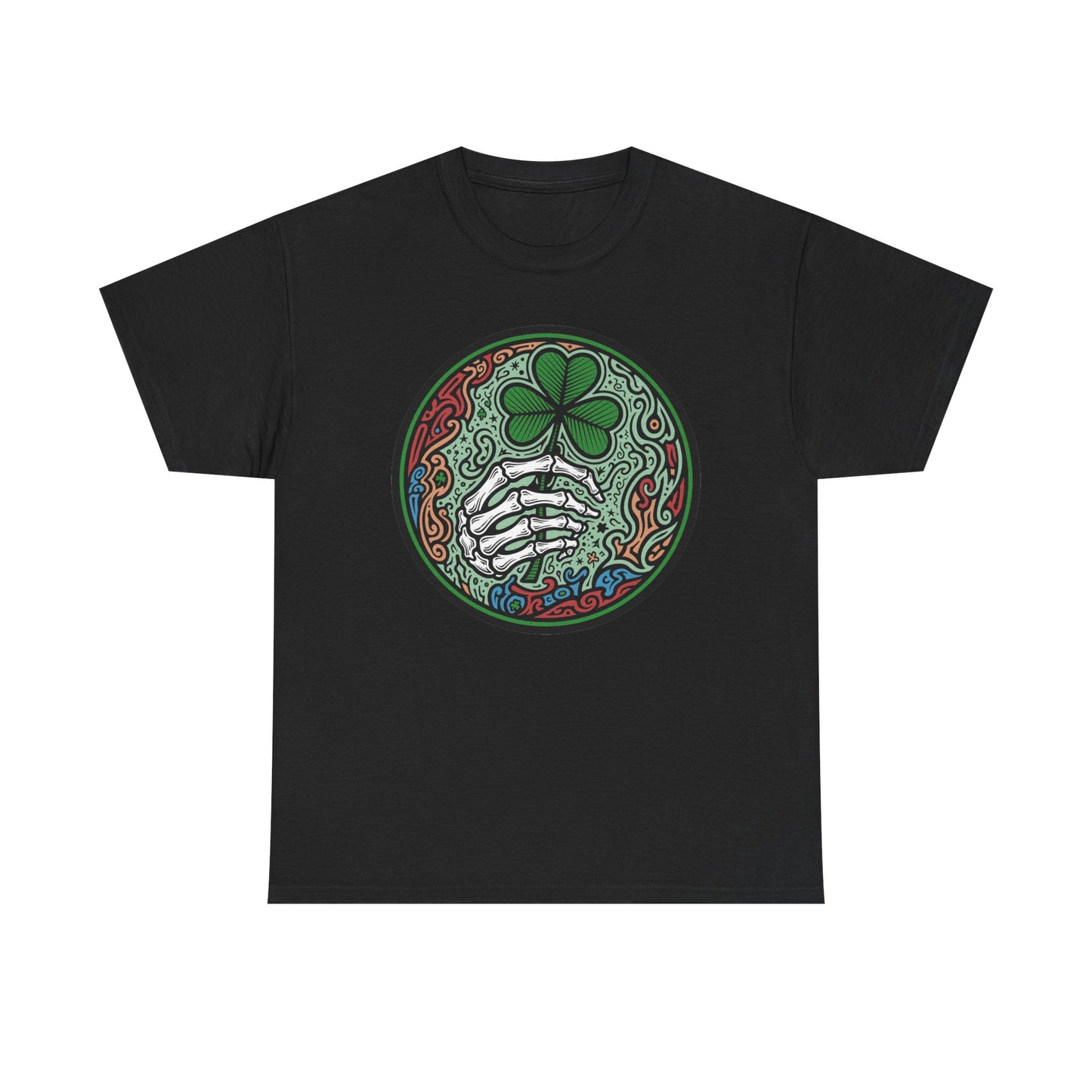 St. Patrick’s Day Skeleton Hand with Shamrock T‑Shirt