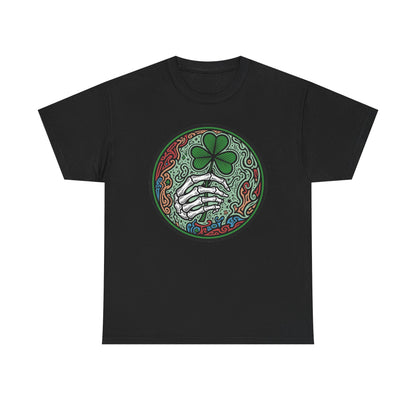 St. Patrick’s Day Skeleton Hand with Shamrock T‑Shirt