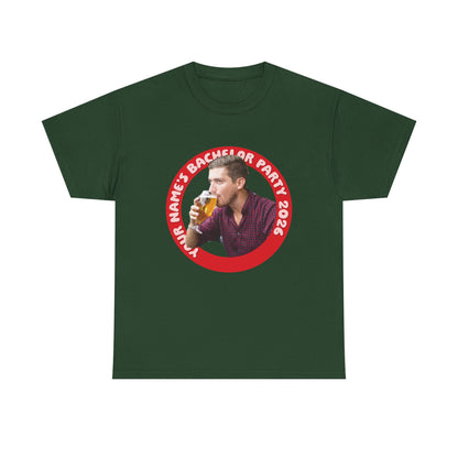 Bachelor Party Photo Tee | Custom Photo, Name & Year Circle