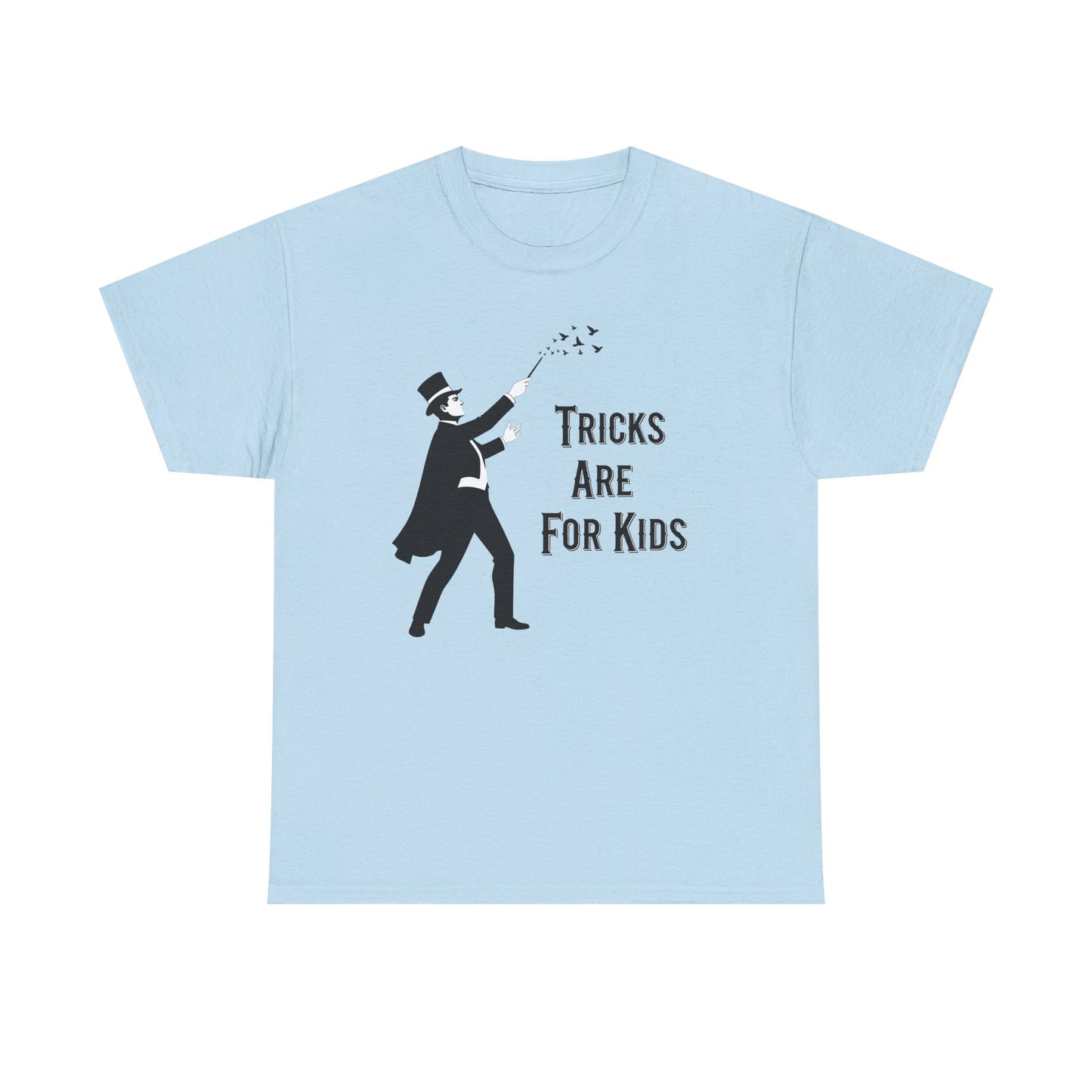 Vintage Magician Silhouette Tricks Are For Kids Tee | Magic Theme T-Shirt