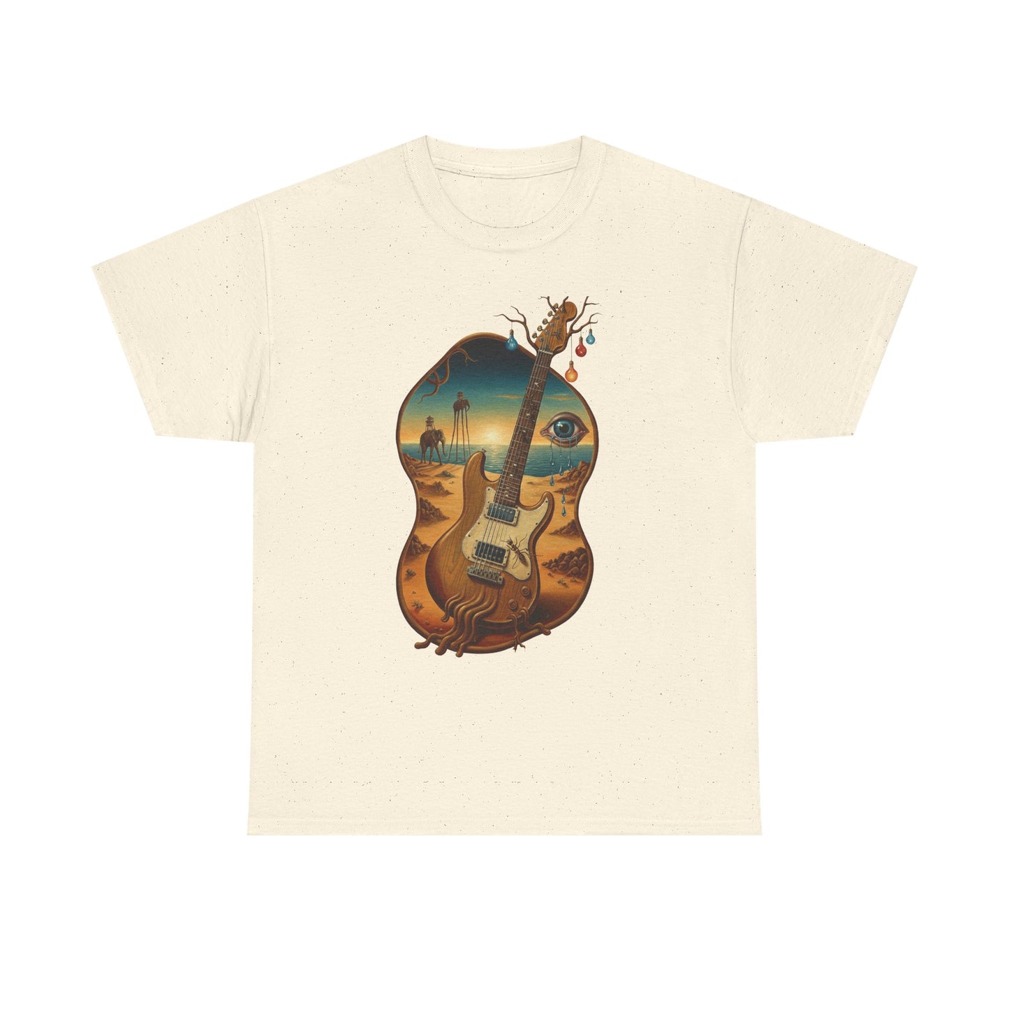 Surreal Desert Guitar Tee | Acoustic Guitar, Desert Landscape