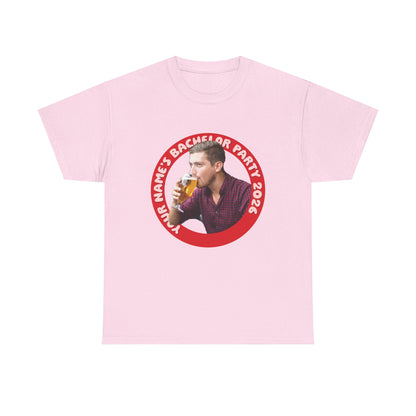 Bachelor Party Photo Tee | Custom Photo, Name & Year Circle