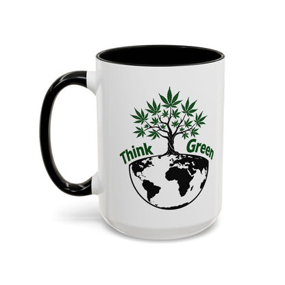 Think Green Tree Earth mug | Accent Coffee Mug 11oz 15oz
