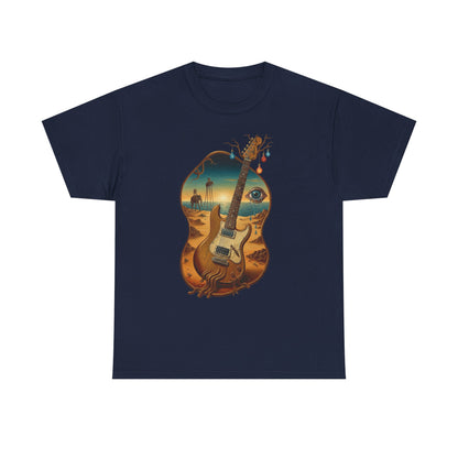 Surreal Desert Guitar Tee | Acoustic Guitar, Desert Landscape