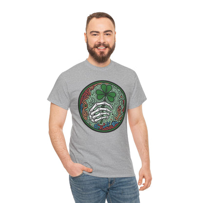 St. Patrick’s Day Skeleton Hand with Shamrock T‑Shirt