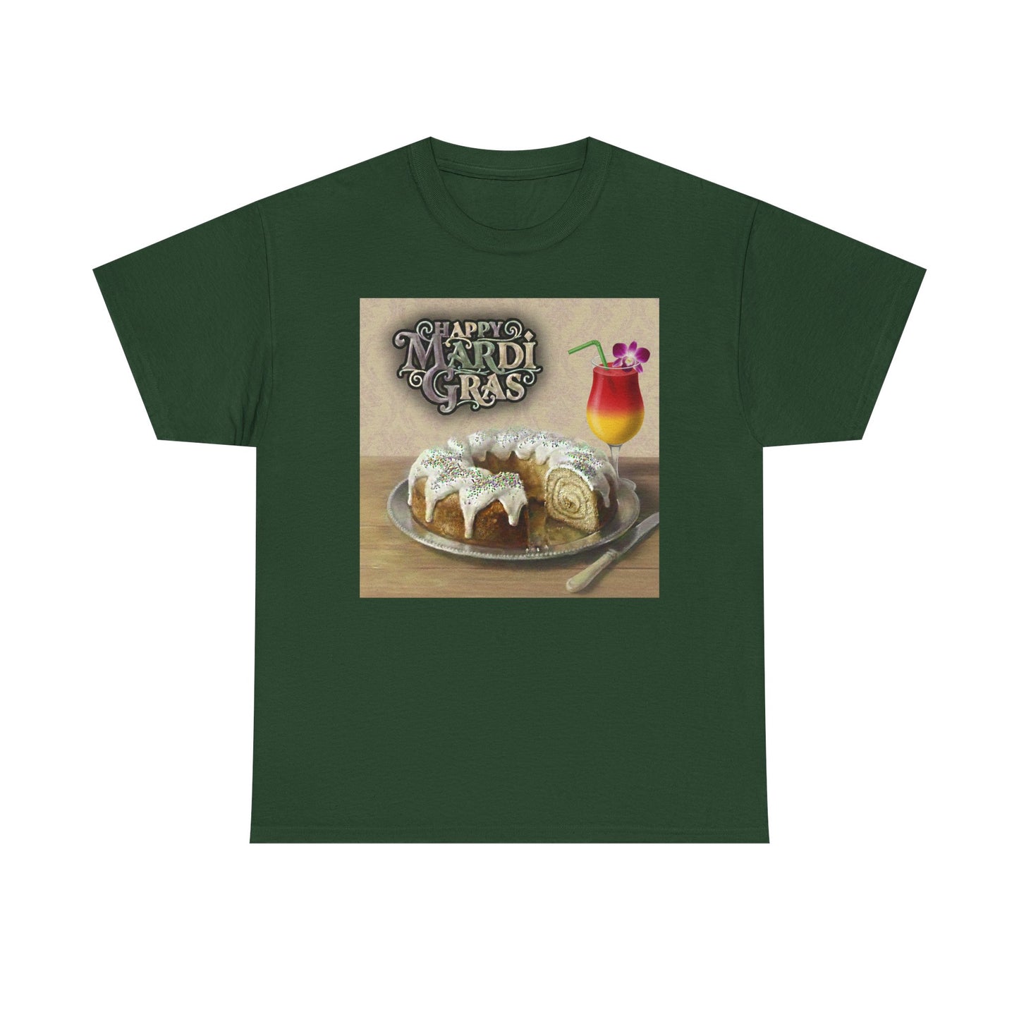 Mardi Gras King Cake and Drink | Happy Mardi Gras Fat Tuesday