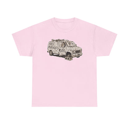 Free Pierogies Sketchy Van Funny Tee | Bad Food Truck Illustration T-Shirt