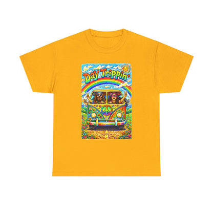 Day Trippin VW Bus Tee | Hippie Van Peace Sign Rainbow Design