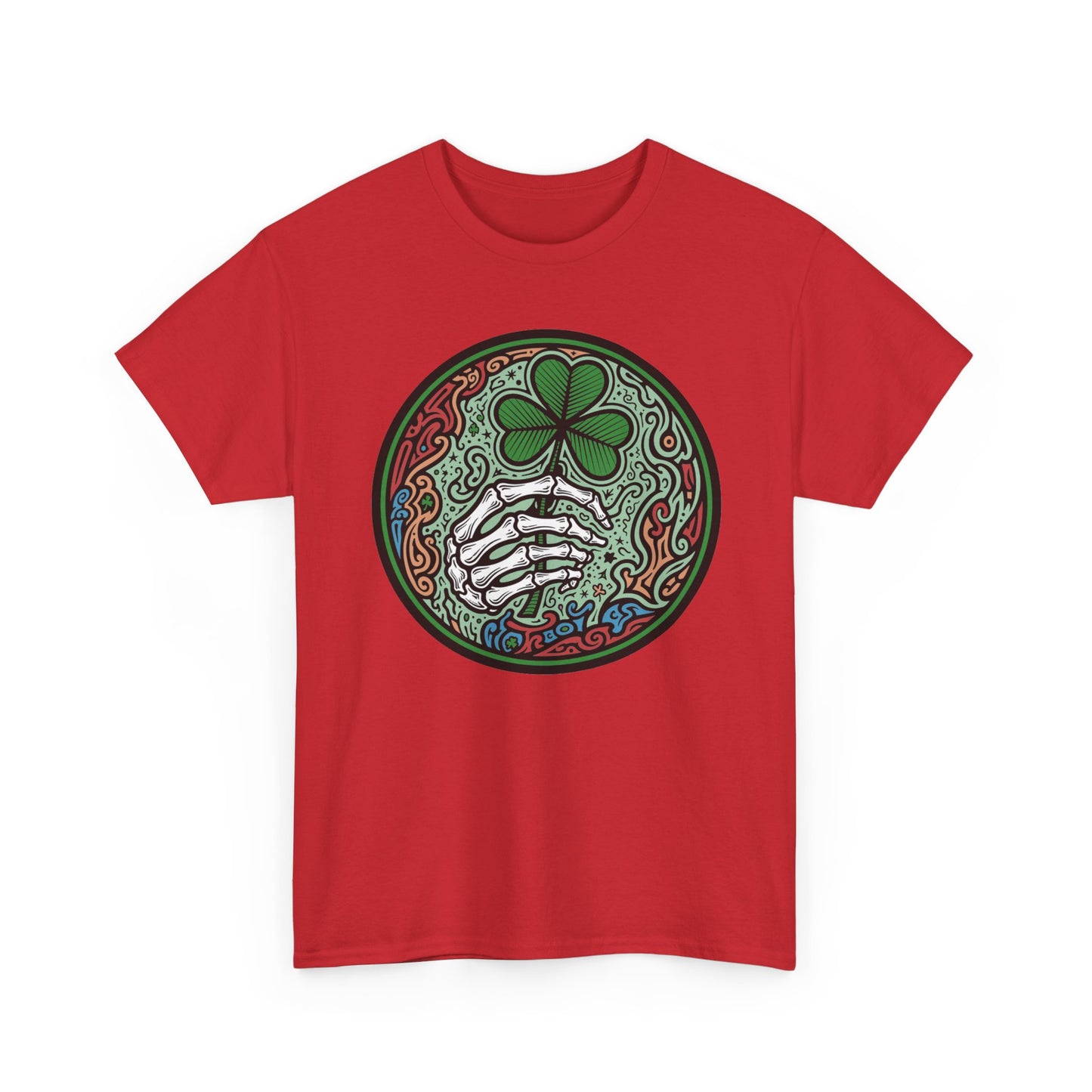 St. Patrick’s Day Skeleton Hand with Shamrock T‑Shirt