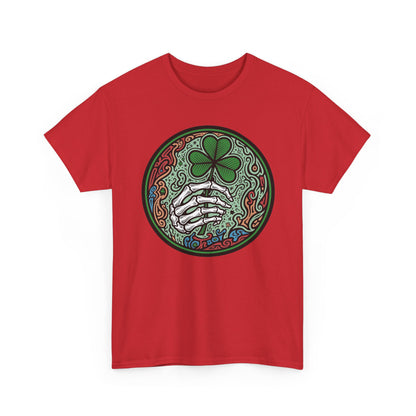 St. Patrick’s Day Skeleton Hand with Shamrock T‑Shirt