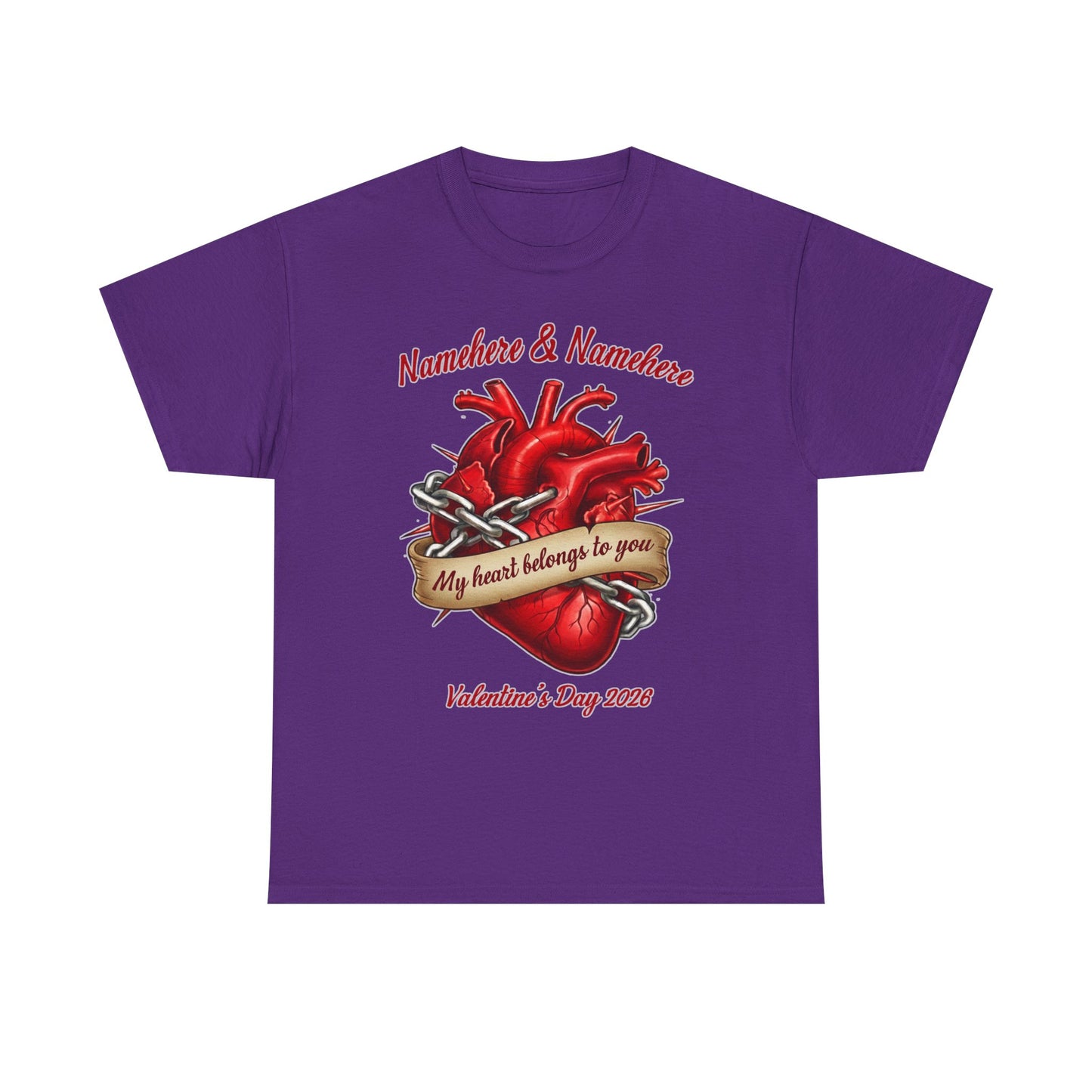 Valentines Day CUSTOMIZABLE | My heart is yours | Heart in chains | Personalized T-shirt