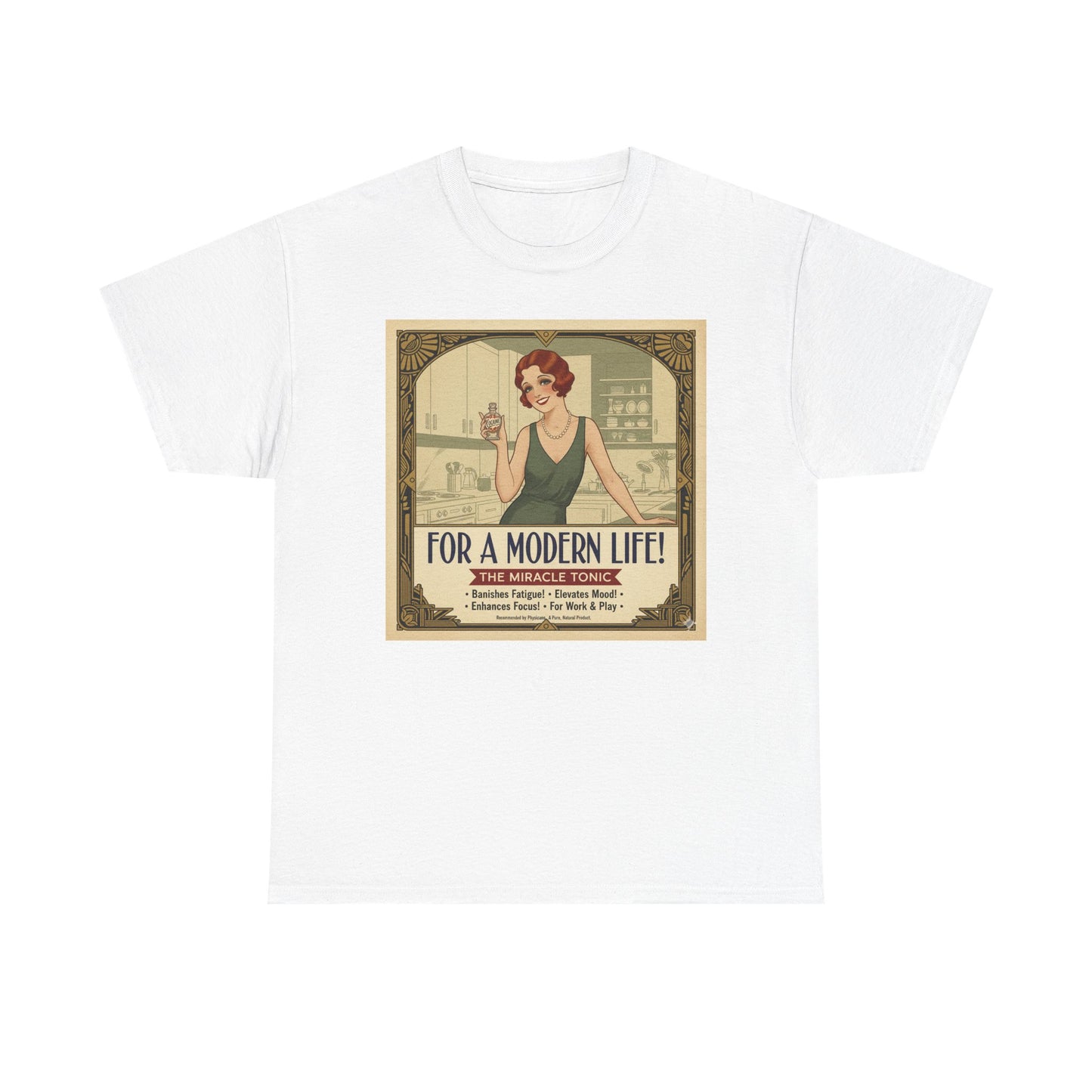 For a Modern Life! Cocaine Vintage ad graphic Tee | Retro 1920s illustration