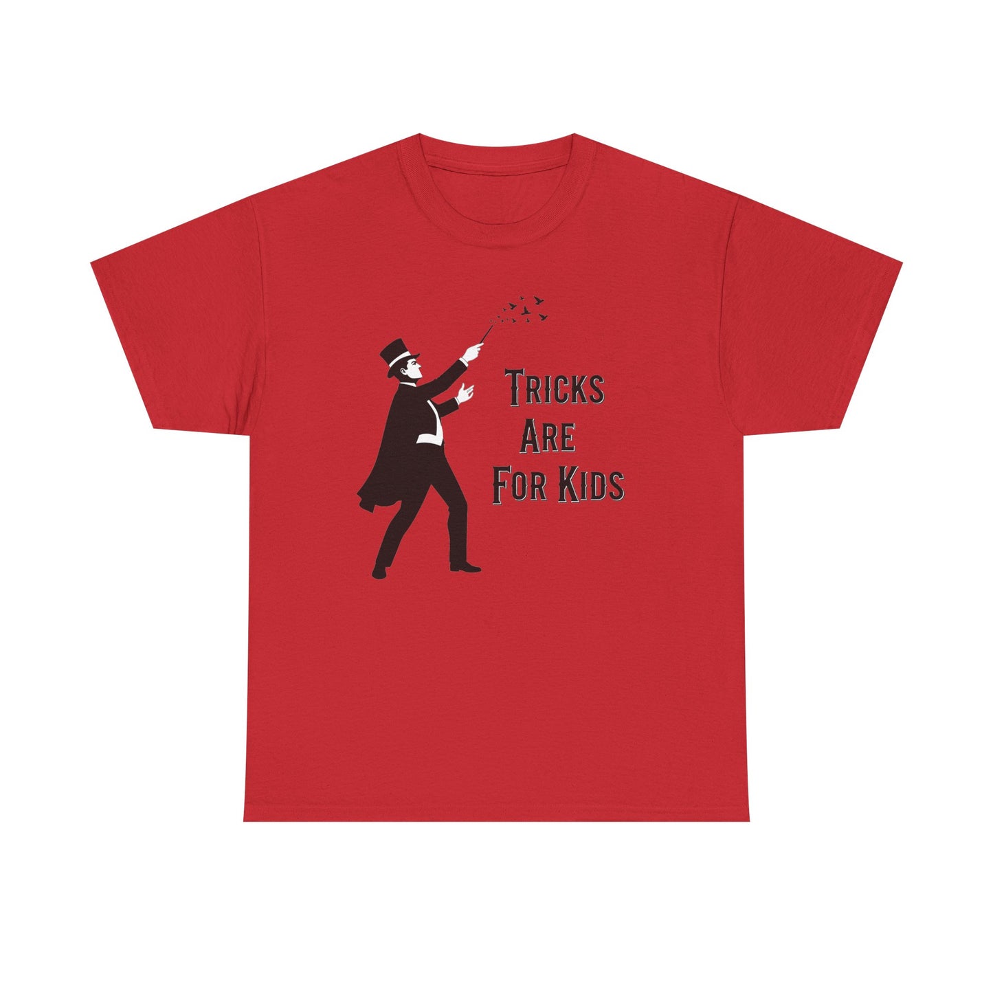 Vintage Magician Silhouette Tricks Are For Kids Tee | Magic Theme T-Shirt