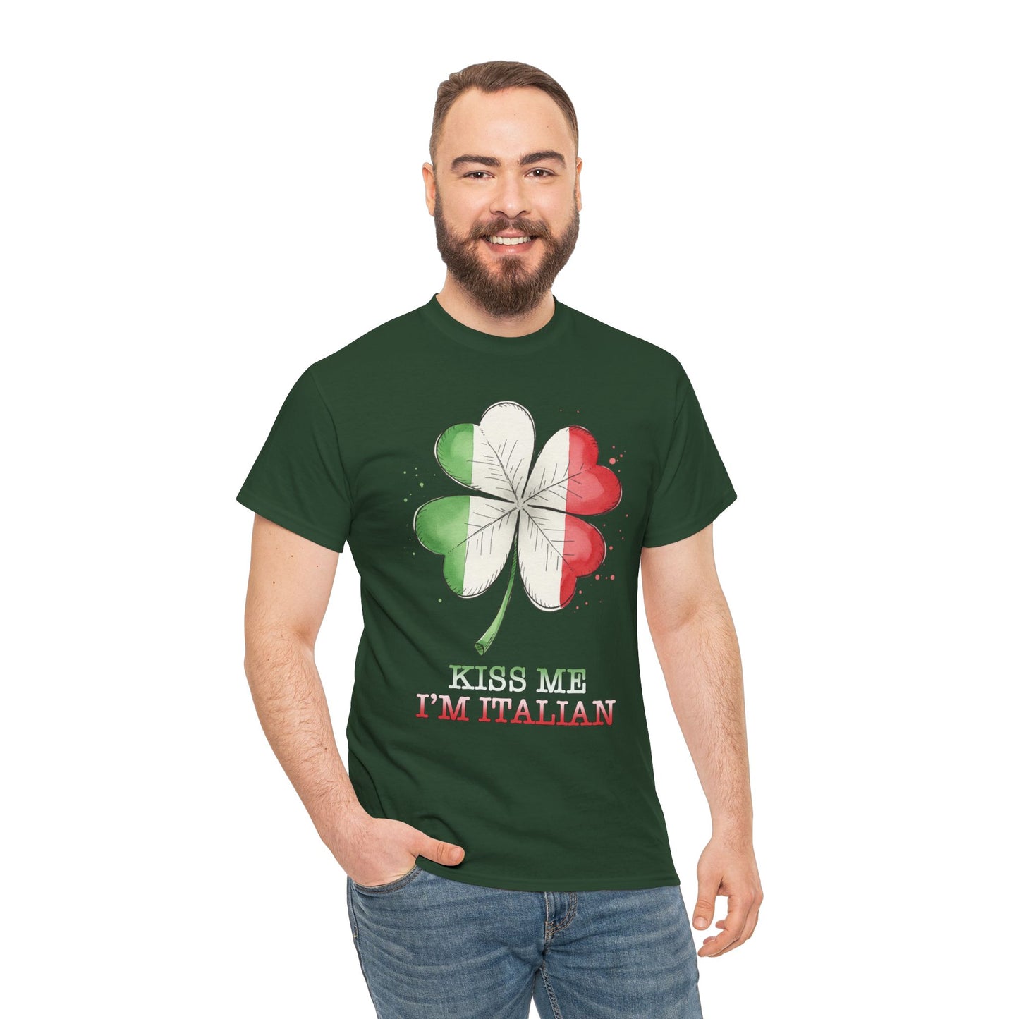 St. Patrick’s Day Kiss Me I'm Italian Shamrock T‑Shirt