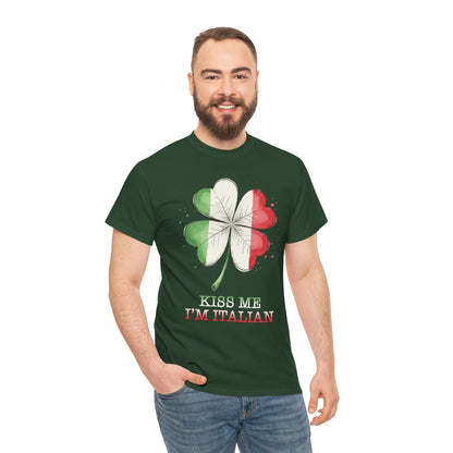 St. Patrick’s Day Kiss Me I'm Italian Shamrock T‑Shirt