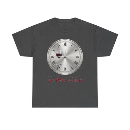 Its Wine Oclock Clockface T-Shirt | Wine Glass Graphic Tee