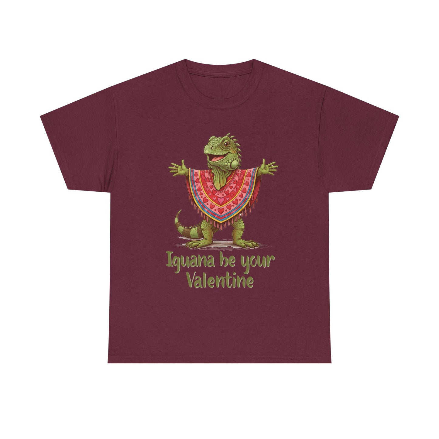 Valentines Day ! "Iguana be your Valentine" Tee | Happy Iguana in Heart Poncho | Valentines Gift